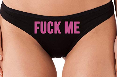 Knaughty Knickers Fuck Me Slut Underwear Black Thong Panties hotwife hot wife