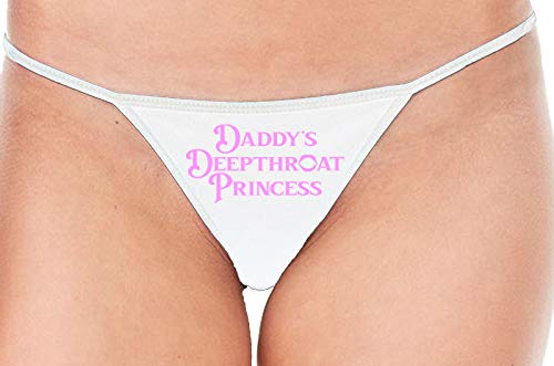 Knaughty Knickers Daddys Deepthroat Princess Sexy DDLG White String Thong Panty