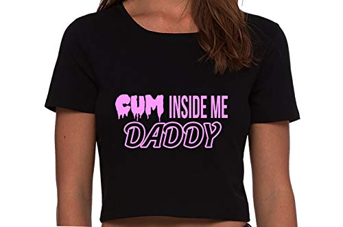 Knaughty Knickers Cum Inside Me Daddy Creampie Cumplay Black Cropped Tank Top