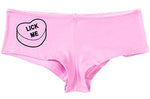 Kanughty Knickers Women's Lick Me Valentines Candy Heart Funny Sexy Boyshort Soft Pink