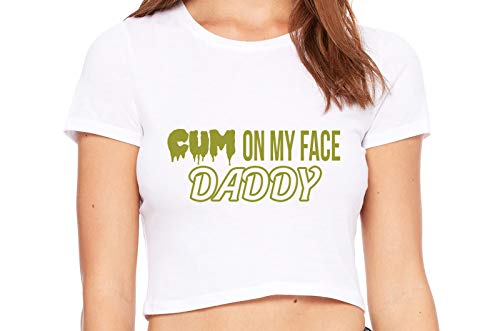 Knaughty Knickers Cum On My Face Daddy Facial Cumslut White Crop Tank Top