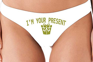 I Am Your Present - White Thong