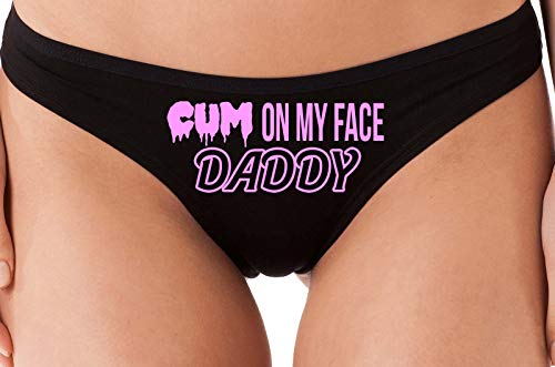 Knaughty Knickers Cum On My Face Daddy Facial Cumslut Black Thong Underwear