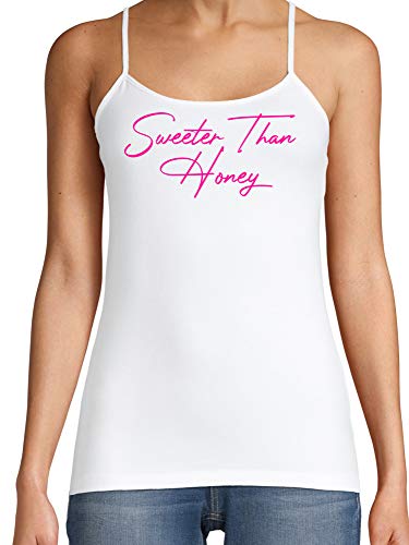 Knaughty Knickers Sweeter Than Honey Cute Oral Flirty White Camisole Tank Top