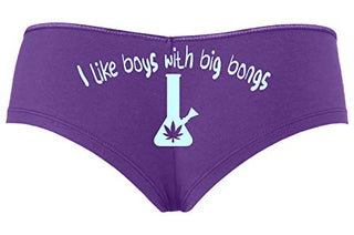 I Like Boys With Big Bongs - Purple Boyshort