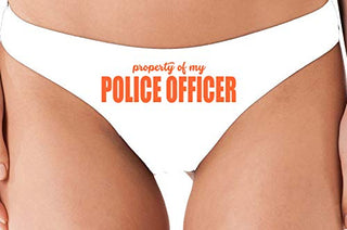 Property of My Police Officer - White Thong