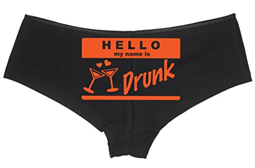 Knaughty Knickers Women's Hello My Name Is Drunk Funny Hot Sexy Boyshort