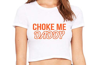 Choke Me Daddy - White Crop Top