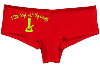 I Like Boys With Big Bongs - Red Boyshort