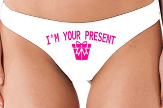 I Am Your Present - White Thong