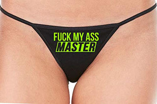 Fuck My Ass Master - Black String Thong