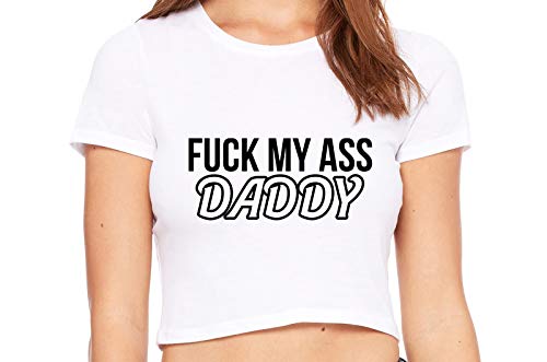 Knaughty Knickers Fuck My Ass Daddy Anal Sex Submissive White Crop Tank Top