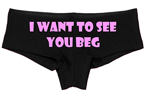 Knaughty Knickers I Want To See You Beg On Your Knees Black Boyshort Underwear