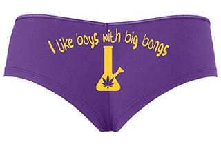 I Like Boys With Big Bongs - Purple Boyshort