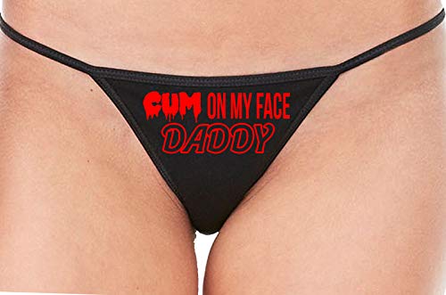 Knaughty Knickers Cum On My Face Daddy Facial Cumslut Black String Thong Panty