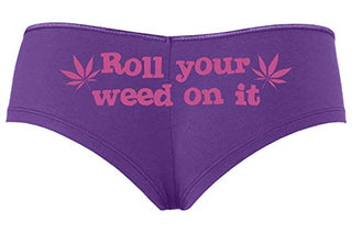 Roll You Weed on It - Purple Boyshort