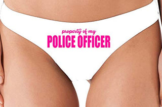 Property of My Police Officer - White Thong