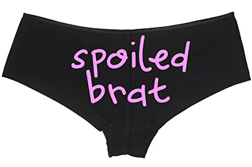 Knaughty Knickers Spoiled Brat DDLG Sexy Black Boyshort Panties For Little Sub