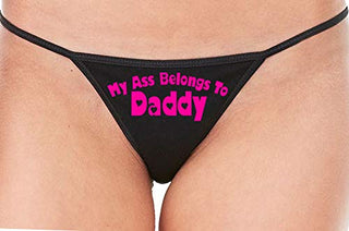 My Ass Belongs to Daddy - Black String Thong
