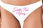 Knaughty Knickers Sweeter Than Honey Cute Oral Flirty White Thong Underwear