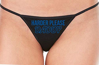 Harder Please Daddy - Black String Thong