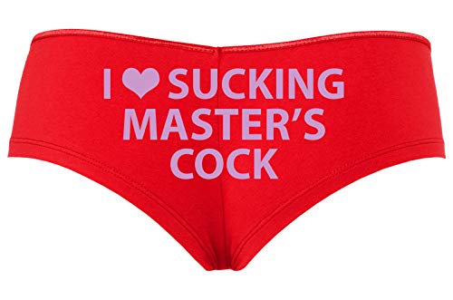 Knaughty Knickers I Love Sucking Masters Cock Blowjob Slut Slutty Red Boyshort