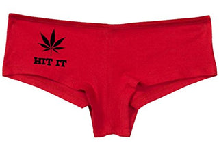 Hit It Pot Leaf - Red Boyshort