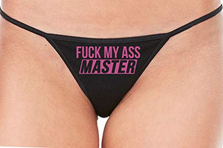 Fuck My Ass Master - Black String Thong