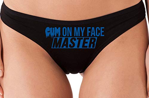 Knaughty Knickers Cum On My Face Master Cumslut Cumplay Black Thong Underwear