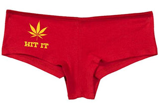 Hit It Pot Leaf - Red Boyshort
