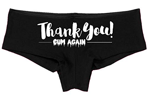 Knaughty Knickers Thank You Cum Again Flirty Cumslut Black Boyshort Underwear