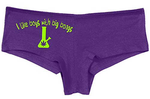 Knaughty Knickers I Like Boys With Big Bongs Pot Weed Slutty Purple Panties
