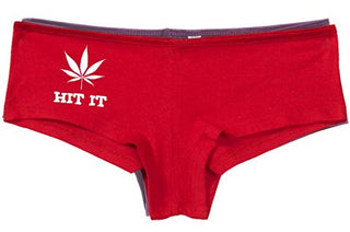 Hit It Pot Leaf - Red Boyshort