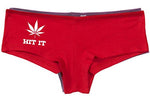 Knaughty Knickers Women's Hit It Pot Leaf Weed Rave Hot Sexy Boyshort