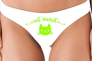 Eat Meowt Pussy Cat - White Thong