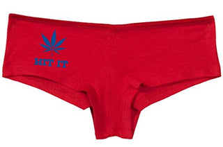 Hit It Pot Leaf - Red Boyshort