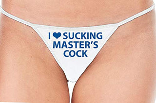 I Love Sucking Master's Cock - White String Thong