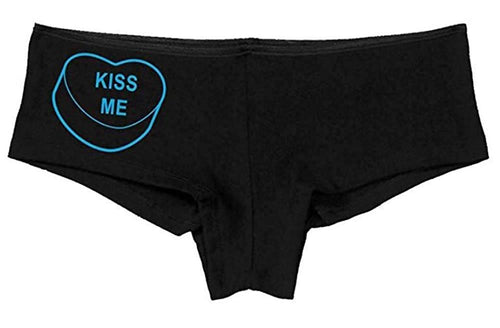 Knaughty Knickers Women's Kiss Me Valentines Candy Hot Funny Sexy Boyshort