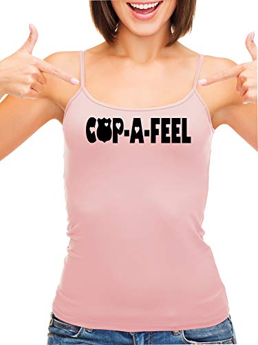 Knaughty Knickers Cop A Feel Police Wife Girlfriend LEO Pink Camisole Tank Top