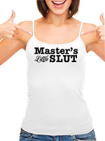 Knaughty Knickers Masters Little Slut BDSM DDLG Princess White Camisole Tank Top