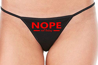 Nope Not Today - Black String Thong