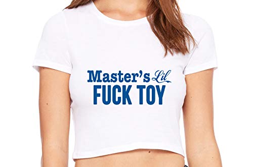 Knaughty Knickers Masters Little Fuck Toy Piece of Ass White Crop Tank Top