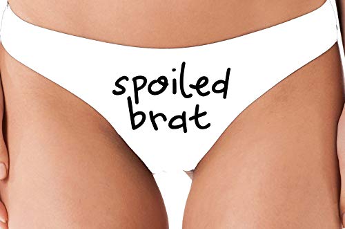 Knaughty Knickers Spoiled Brat DDLG Sexy White Thong Underwear for Little Sub