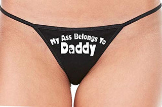 My Ass Belongs to Daddy - Black String Thong