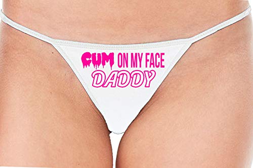 Knaughty Knickers Cum On My Face Daddy Facial Cumslut White String Thong Panty