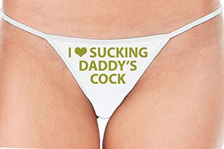 I Love Sucking Daddy's Cock - White String Thong