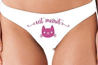 Eat Meowt Pussy Cat - White Thong