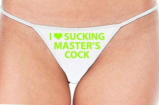 I Love Sucking Master's Cock - White String Thong