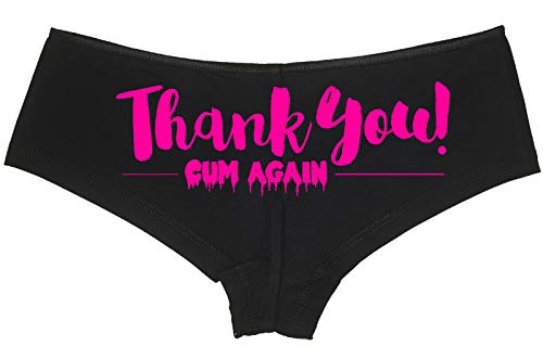 Knaughty Knickers Thank You Cum Again Sexy Flirty Cumslut Black Boyshort Panties