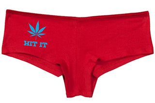 Hit It Pot Leaf - Red Boyshort